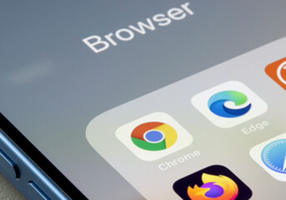 close up iphone with web browser apps