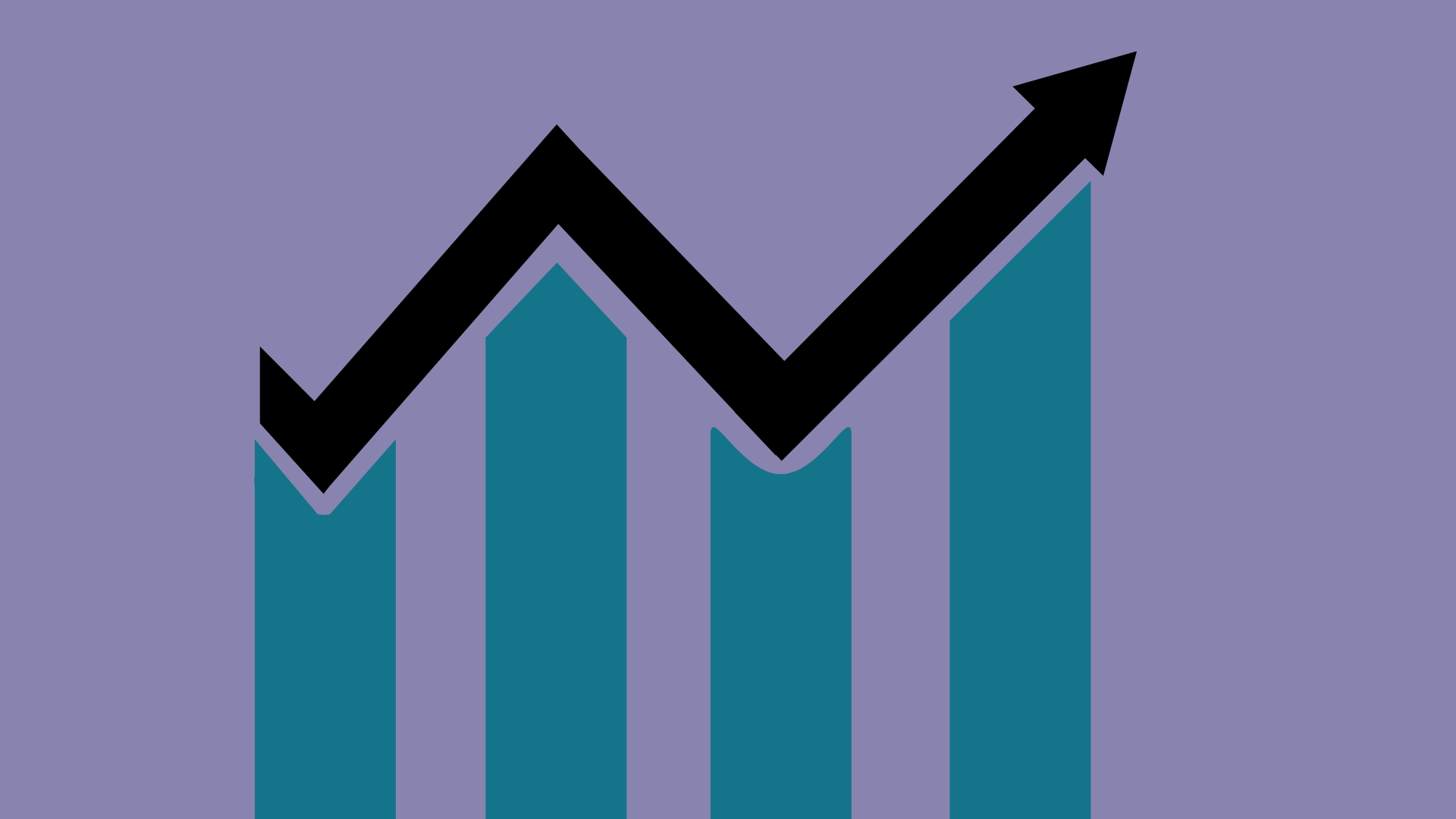 Graph with an arrow pointing in an upwards trajectory