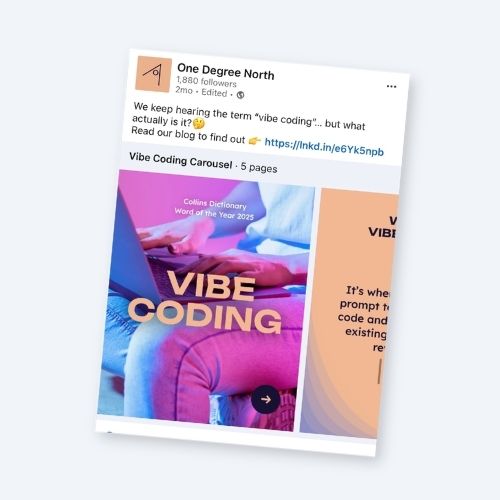 Screenshot of carousel LinkedIn post with a link to blog