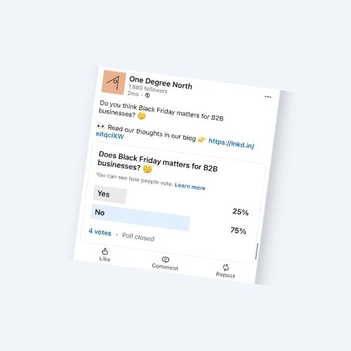 A screenshot of a LinkedIn poll post.