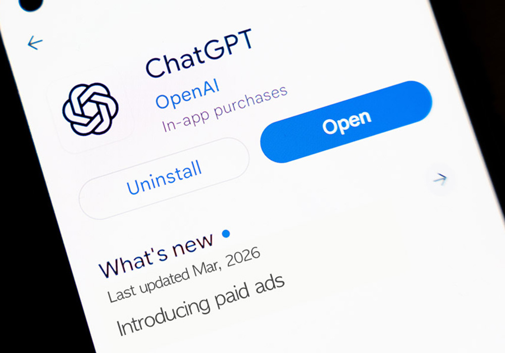 ChatGPT on app store open on phone.